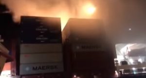 Fire aboard APL Vancouver