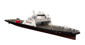 Rendering of new LNG-Hybrid vessel to be built for Seaspan Ferries
